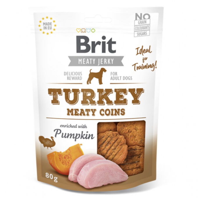 Brit Dog Jerky Turkey Meaty Coins 80 g 1 Brit Dog Jerky Turkey Meaty Coins 80 g