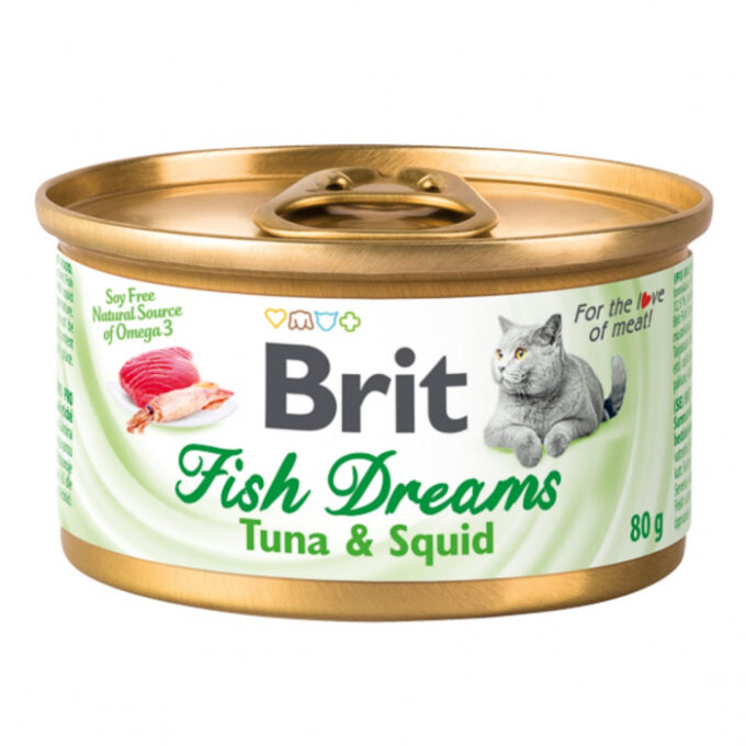 Brit Fish Dreams cu Ton in suc propiu, 80 g