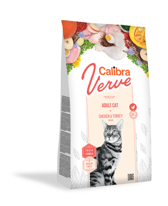 Calibra Cat Verve Grain Free Adult, Chicken & Turkey, 750 g
