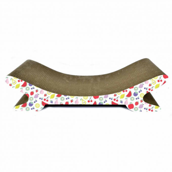Carton de zgariat pentru pisici, model sezlong, 68.58A 22.86A 17.78 cm, Multicolor