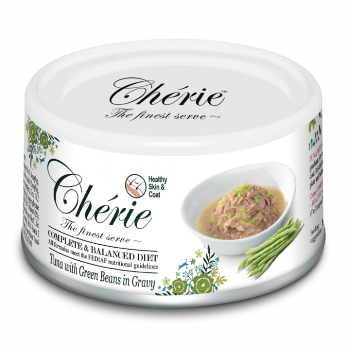 Cherie Adult Skin and Coat Cat Ton cu Fasole Verde 80 g