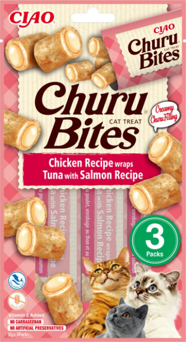 Churu Bites Recompense pentru Pisici cu Pui, Ton si Somon - 3 x 10 g