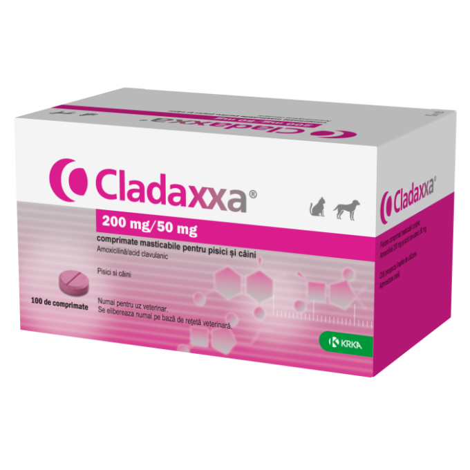 Cladaxxa 200mg 50mg caini si pisici 10 Comprimate masticabile