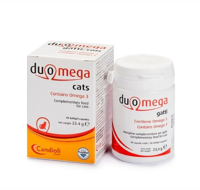 Duomega Cats 30 softgel capsules 500 mg ,   Suport Omega 3 pentru pisici