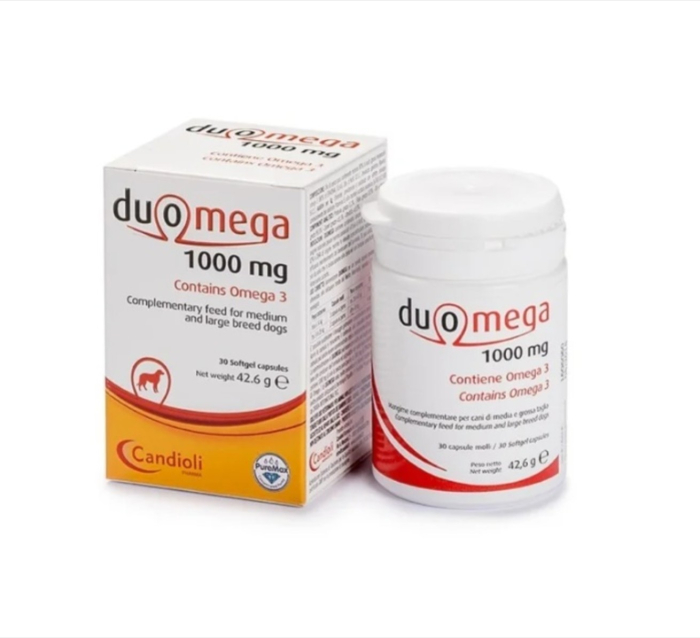 Duomega Dogs 30 softgel capsules 1000 mg ,   Suport Omega 3 pentru caini