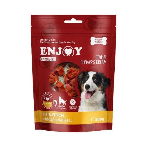 Recompense pentru caini Enjoy Carnivore Lollipop Fit & Fetch cu pui, 300 g