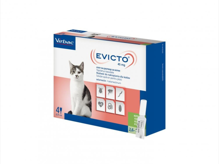 Evicto pisici 45mg 2,6-7,5 kg x 4 pipete