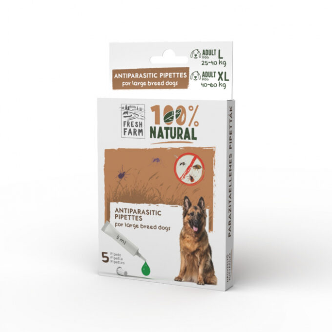 Fresh farm spot on antiparzitar pentru caini adulti L-XL, 5x5ml,  25-60 kg
