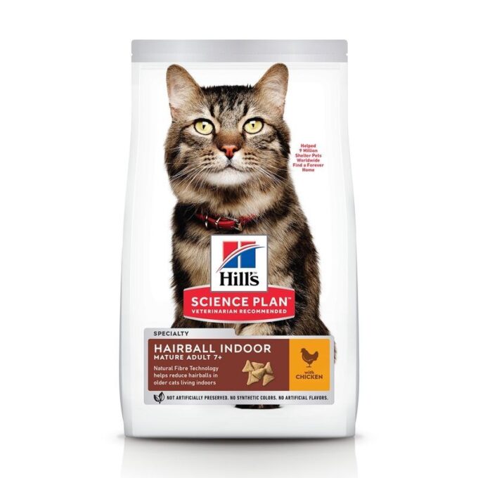Hrana uscata pisici, Hill's Science Plan Feline Mature Hairball and Indoor Chicken, 1.5 kg