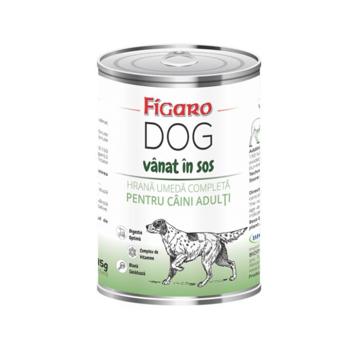 Hrana umeda pentru caini figaro dog Vanat in sos conserva 415 g 1 Hrana umeda pentru caini figaro dog Vanat in sos conserva 415 g