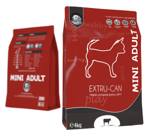 Hrana uscata pentru caini EXTRU-CAN MINI cu VITA sac 4kg 1 Hrana uscata pentru caini EXTRU-CAN MINI cu VITA sac 4kg