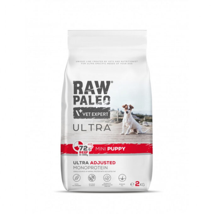 Hrana uscata pentru caini Raw Paleo Ultra Beef Medium Large Puppy 2kg 1 Hrana uscata pentru caini Raw Paleo Ultra Beef Medium Large Puppy 2kg