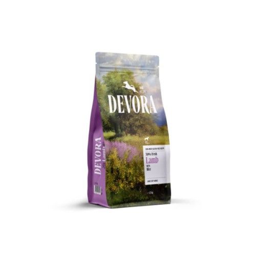 Hrana semi-umeda caini, Devora Dog Semi-Moist Large Kibble, Fresh Lamb & Rice, 1.5 kg