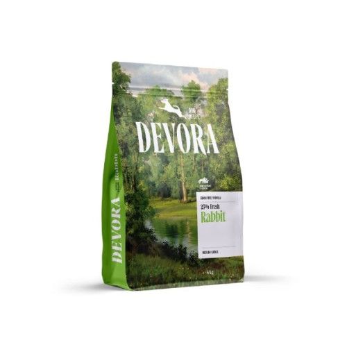 Hrana semi-umeda caini, Devora Dog Semi-Moist Adult All Sizes Grain Free Monoprotein, Iepure, 4 kg