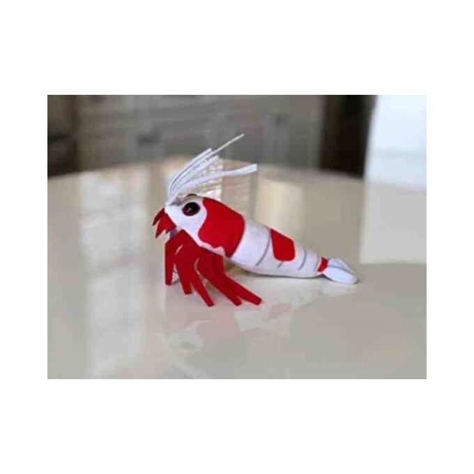Jucarie plus GreenPleco crevete Crystal red cu ventuza 15cm