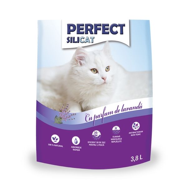 Nisip silicat, Perfect SiliCat, Lavanda, 3.8 L 1 Nisip silicat, Perfect SiliCat, Lavanda, 3.8 L