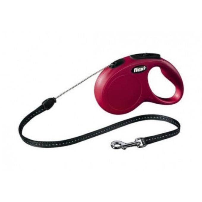 Lesa pentru caini Flexi New Classic Snur S 5M Rosu 1 Lesa pentru caini Flexi New Classic Snur S 5M Rosu