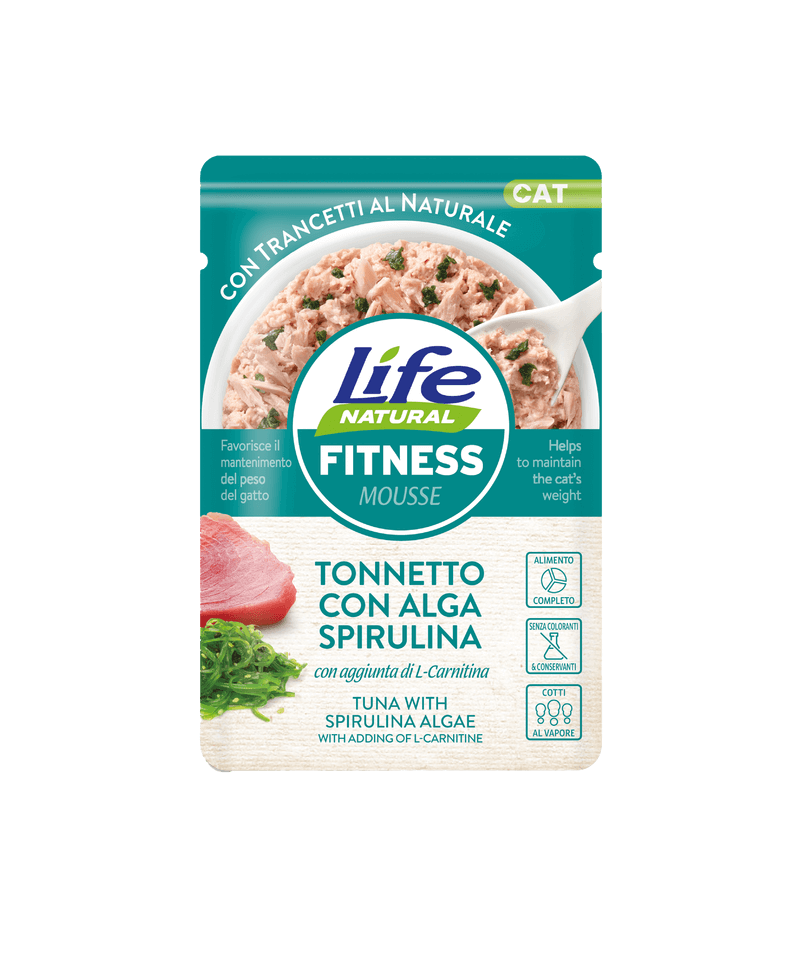 Hrana Umeda Pisici, Life Natural Fitness Mousse Ton si Alge cu Spirulina, 70 g 1 Hrana Umeda Pisici, Life Natural Fitness Mousse Ton si Alge cu Spirulina, 70 g