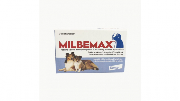 Milbemax Dog 2.5 25 mg ( 5 kg), 2 tablete 1 Milbemax Dog 2.5 25 mg ( 5 kg), 2 tablete