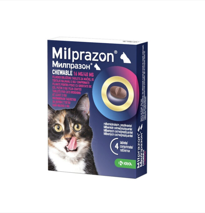 Milprazon Chewable Cat 16 40 mg (2 - 8 kg), 1 tableta 1 Milprazon Chewable Cat 16 40 mg (2 - 8 kg), 1 tableta