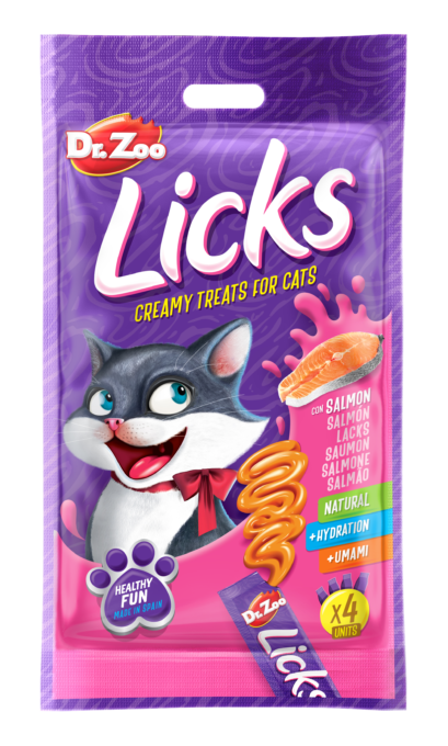 Dr Zoo Licks, recompense pisici, Somon, 4x15 g