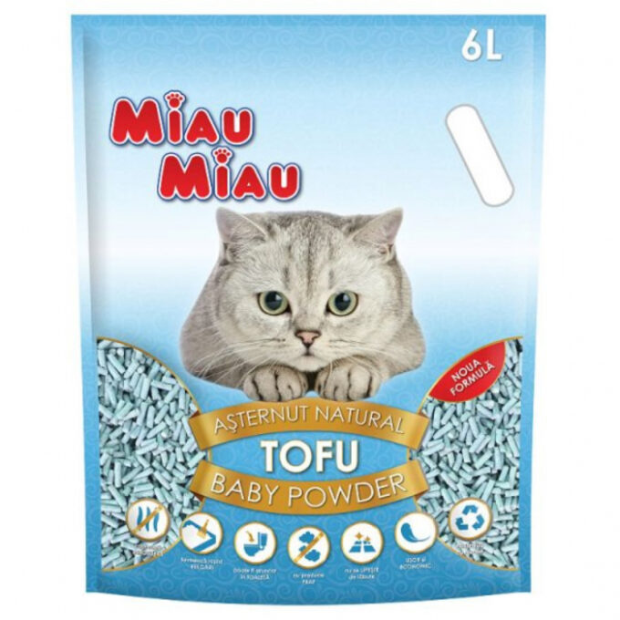 Nisip Pisici Tofu Baby Powder, Miau Miau 6L