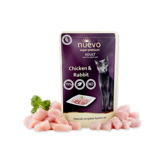 Nuevo Cat Adult Plic Pui Si Iepure, 85 g