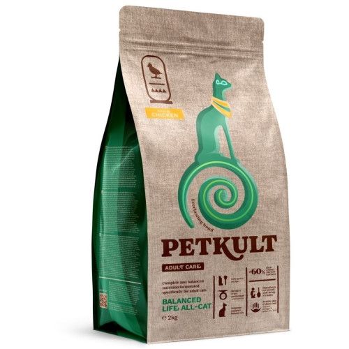 Hrana uscata Petkult Adult Care Balanced Life All-Cat pentru pisici, cu pui, 2 kg 1 Hrana uscata Petkult Adult Care Balanced Life All-Cat pentru pisici, cu pui, 2 kg