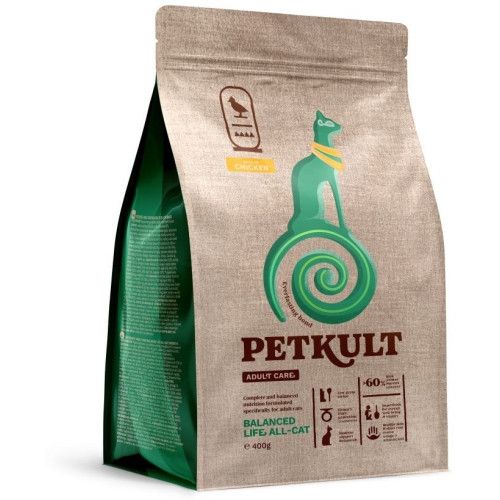 Hrana uscata Petkult Adult Care Balanced Life All-Cat pentru pisici, cu pui, 400 g 1 Hrana uscata Petkult Adult Care Balanced Life All-Cat pentru pisici, cu pui, 400 g