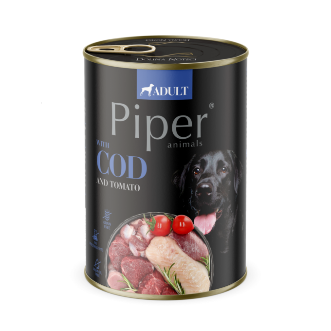 Piper Adult Dog, Cod si Tomate, 400 g 1 Piper Adult Dog, Cod si Tomate, 400 g