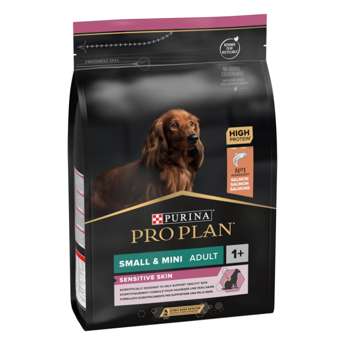 Pro Plan Optiderma Adult Small Mini Sensitive Somon, 3 kg 1 Pro Plan Optiderma Adult Small Mini Sensitive Somon, 3 kg