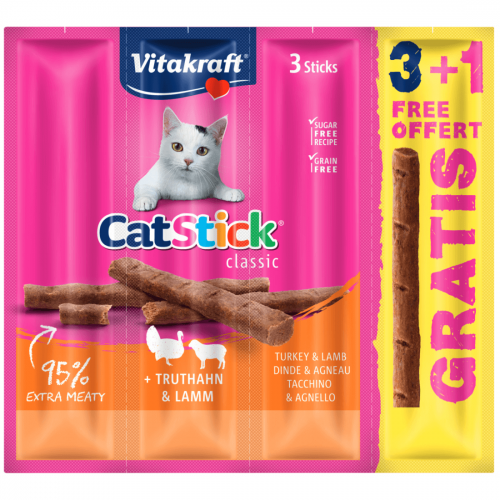 Recompense Pisici Vitakraft CatStick Curcan si Miel 3+1 PROMO, 72 g 1 Recompense Pisici Vitakraft CatStick Curcan si Miel 3+1 PROMO, 72 g