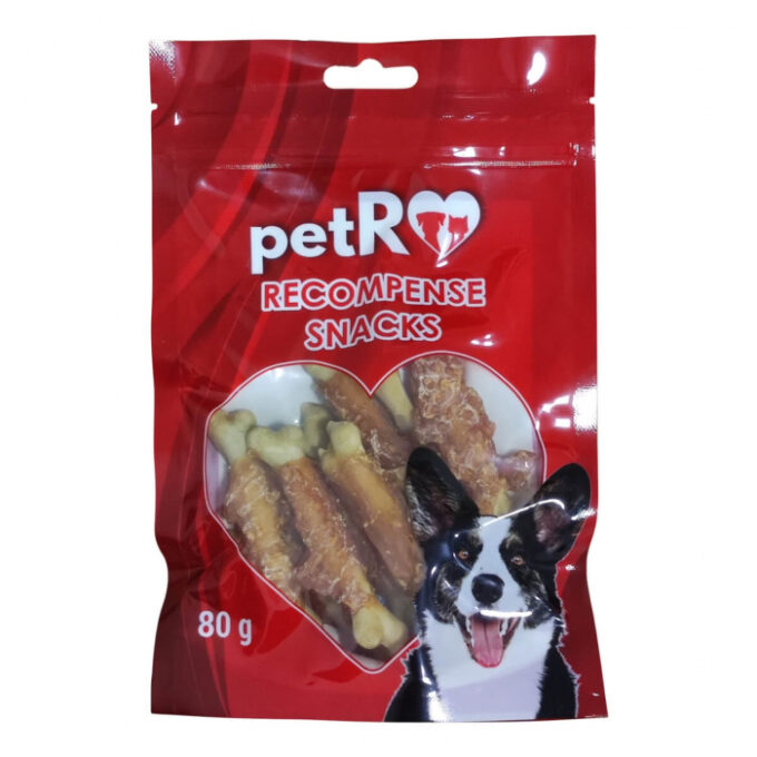 Recompense Os calciu cu piept de pui, 80 gr petRO 1 Recompense Os calciu cu piept de pui, 80 gr petRO
