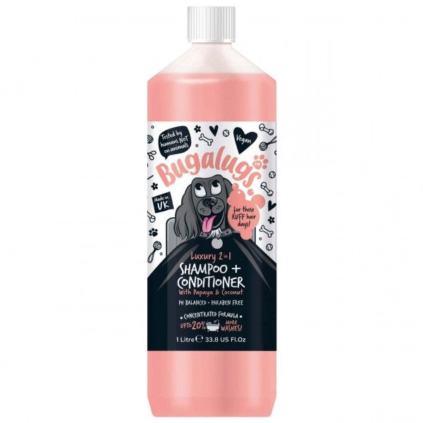 Sampon Caini, Bugalugs Luxury 2 in 1, Papaya si Cocos, 1 L