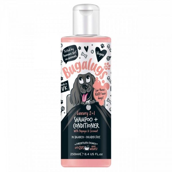 Sampon Caini, Bugalugs Luxury 2 in 1, Papaya si Cocos, 250 ml