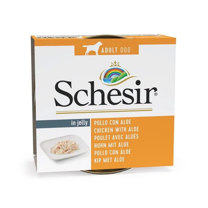 Hrana umeda caini, Schesir Dog Chicken Fillet with Aloe, 150 g
