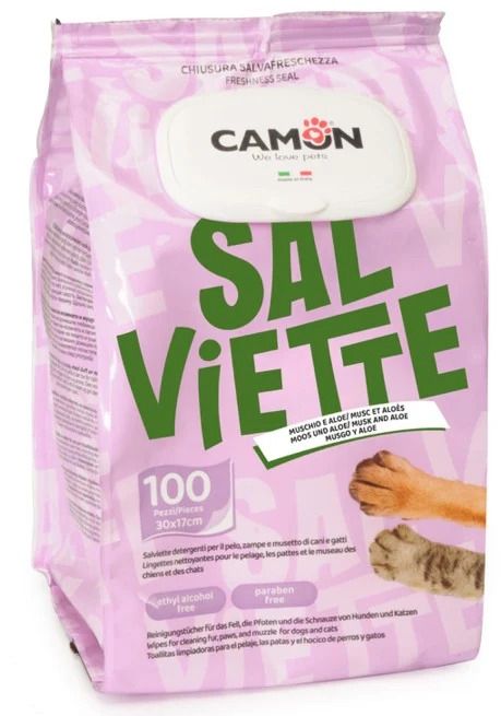 Servetele umede cu muschi alb si aloe vera, Camon, 100 buc