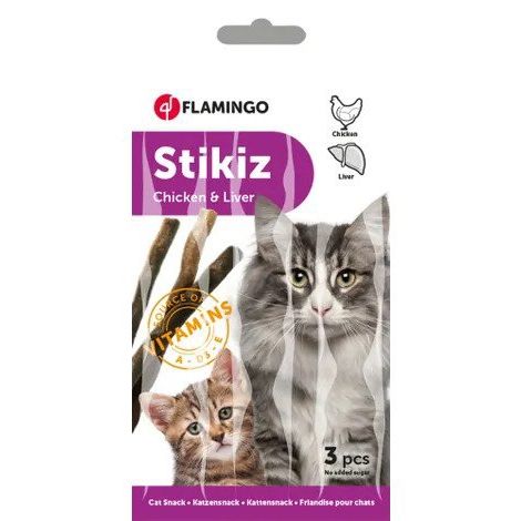 Snack Cat Pui si Ficat, Flamingo Stikiz, 15 g