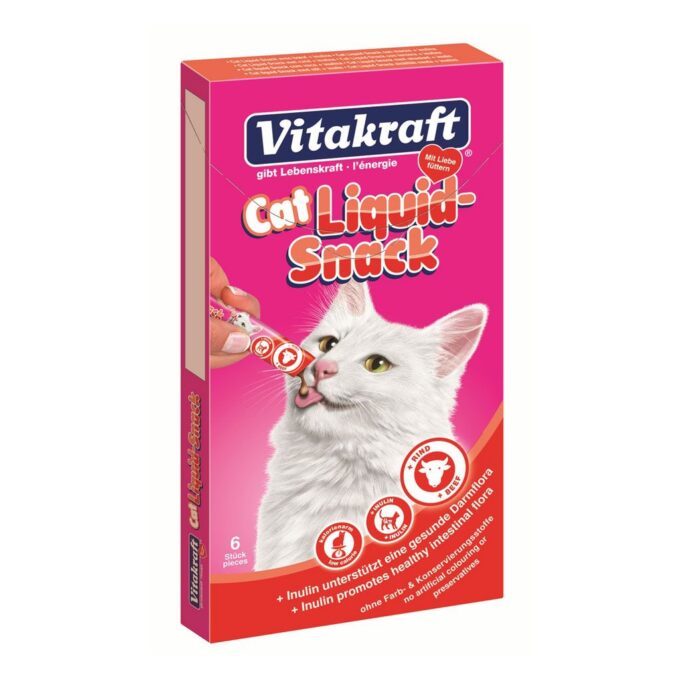 Snack Liquid Pisici Vitakraft, Vita si Inulina, 6 x 15 g