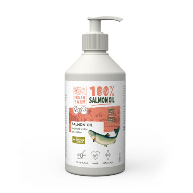 Ulei de somon pentru caini si pisici, Fresh Farm 500 ml