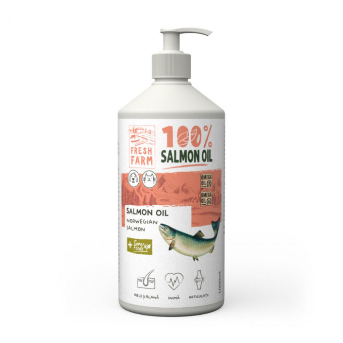 Ulei de somon pentru caini si pisici, Fresh Farm 1000 ml
