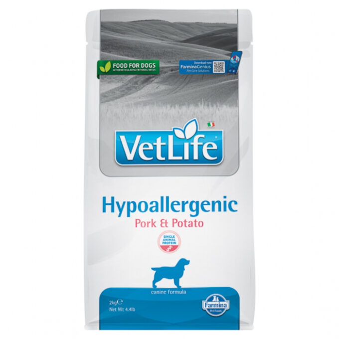Vet Life Farmina, Hypoallergenic Pork  Potato caine, 2 kg
