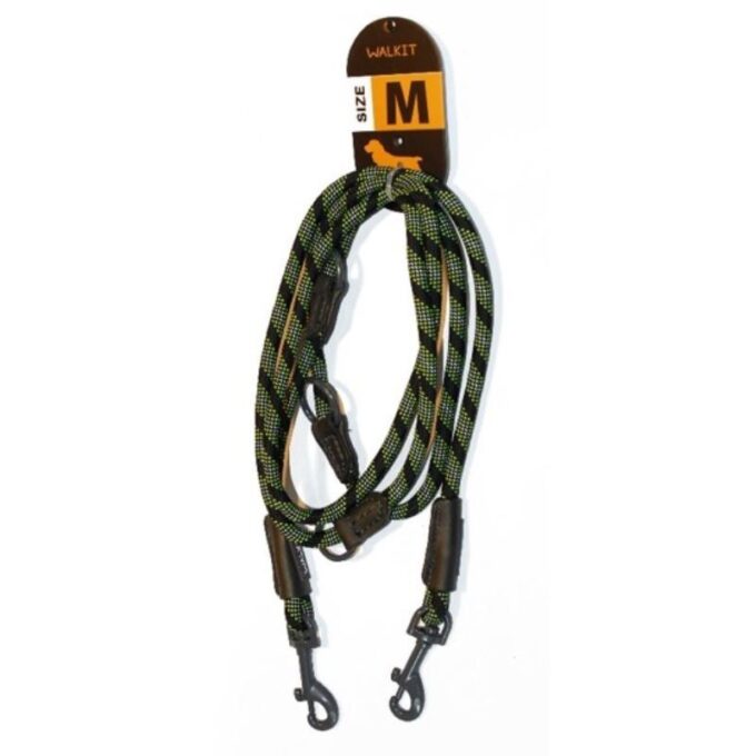 Walkit Lesa Caine Round Rope Negru/ Verde, 0.8x200 cm