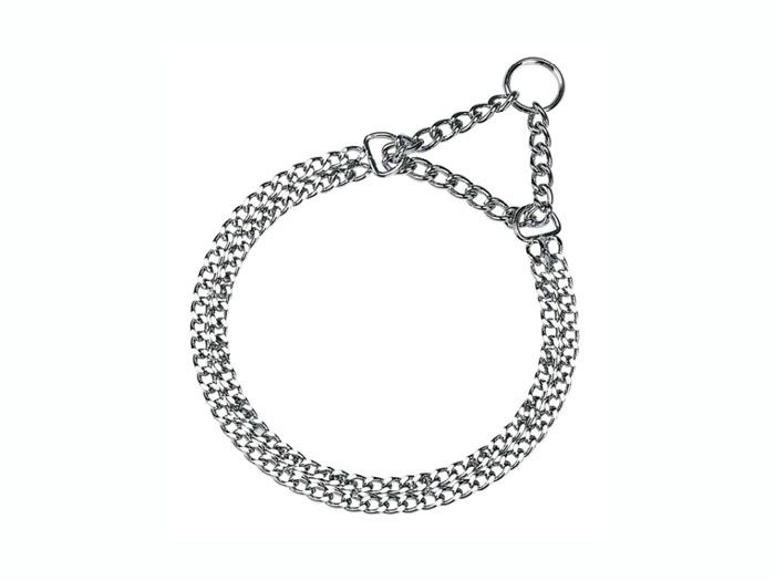Zgarda caine lant dublu 60 cm