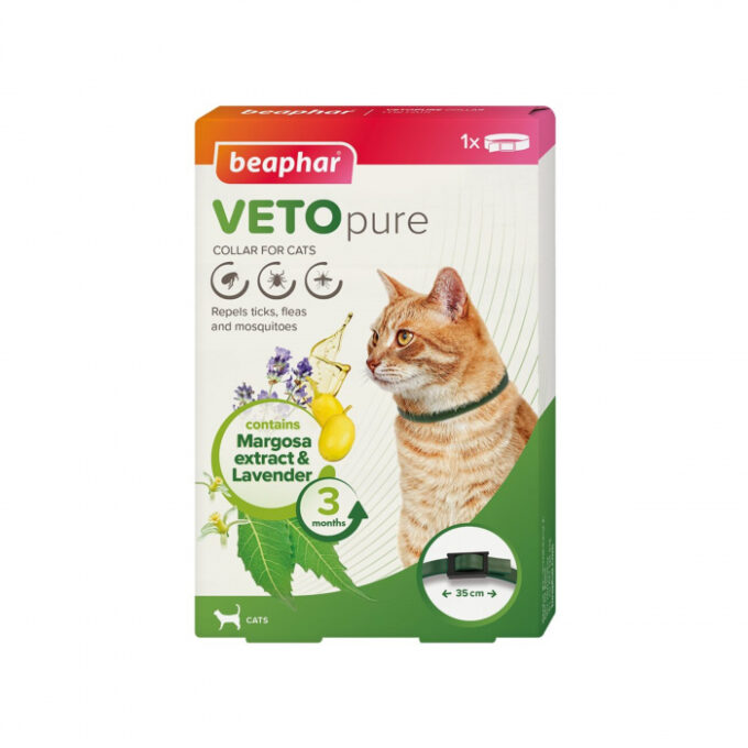 Zgarda antiparazitara pentru pisici - VETOPURE BEAPHAR - 35cm