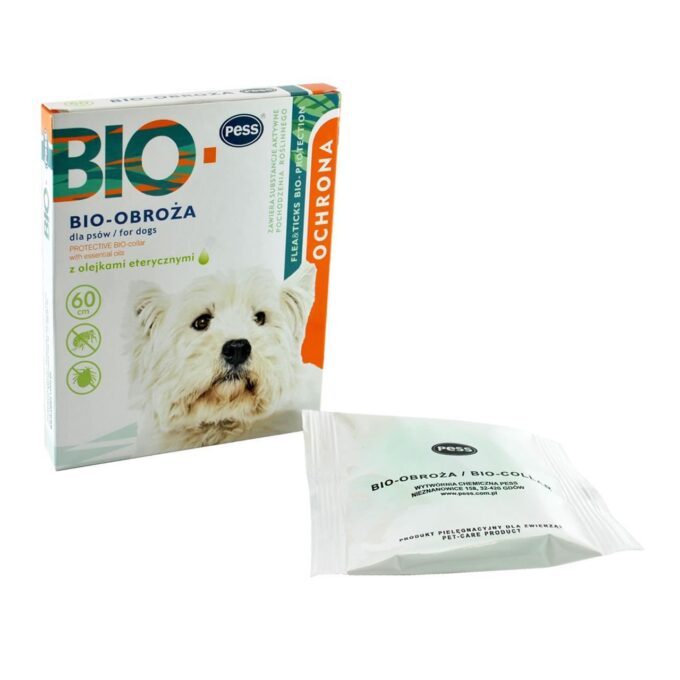 Zgarda Antiparazitara Caini PESS Bio cu Uleiuri Esentiale Naturale, 60 cm