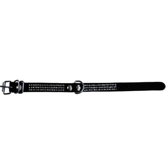 Zgarda Velur pentru Caini Milan Strasuri 3 Randuri 25 cm